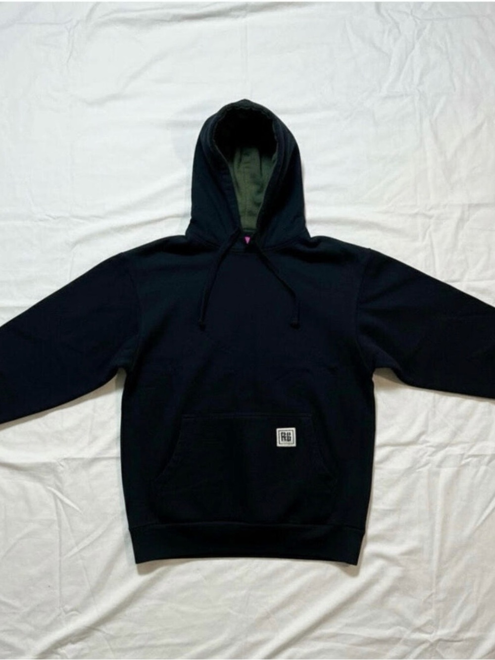 Real Work Wear Relaxed Black Hoodie Sweatshirt Mens Small